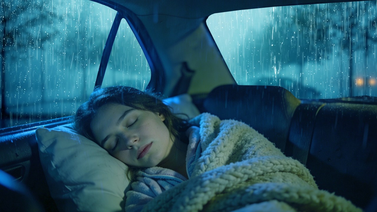 Rain Sounds in the Car for Deep Sleep 🌧️ Cozy Night Rain Ambience to Fall Asleep Fast