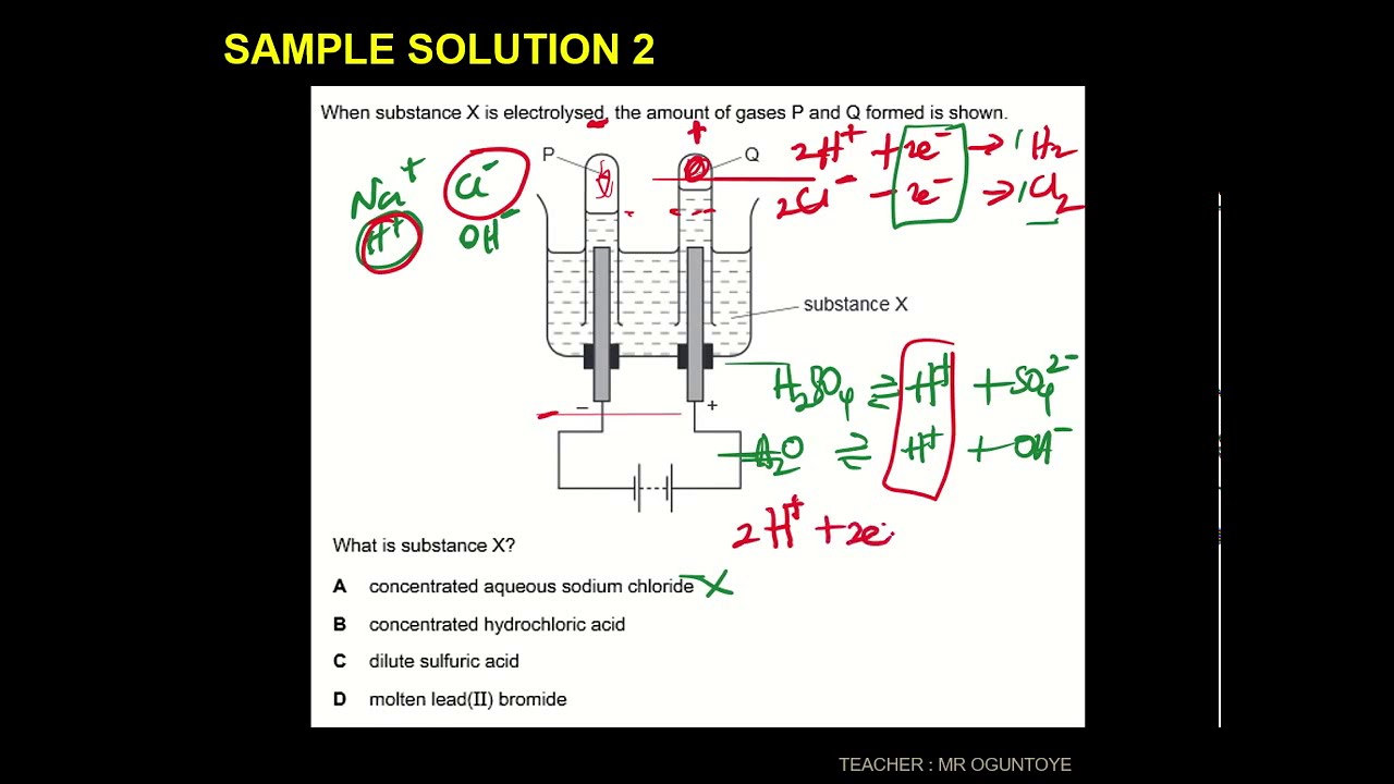 IGCSE CHEMISTRY 0620 SAMPLE QUESTIONS ON ELECTROLYSIS