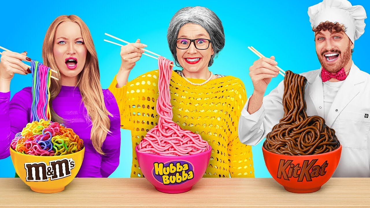 MIJ vs GROOTMOEDER vs PRO CHEF KOKEN UITDAGING! 🍝 Wie kookt het best? door 123 GO!