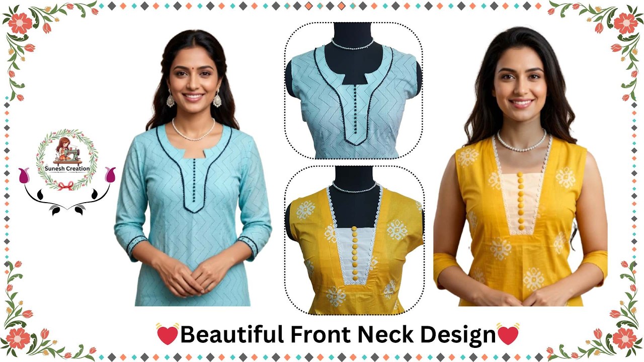 💓Beautiful Neck Design | SUNESH CREATION #SUNESHCREATION #handstitched #frontneckdesign #kurti