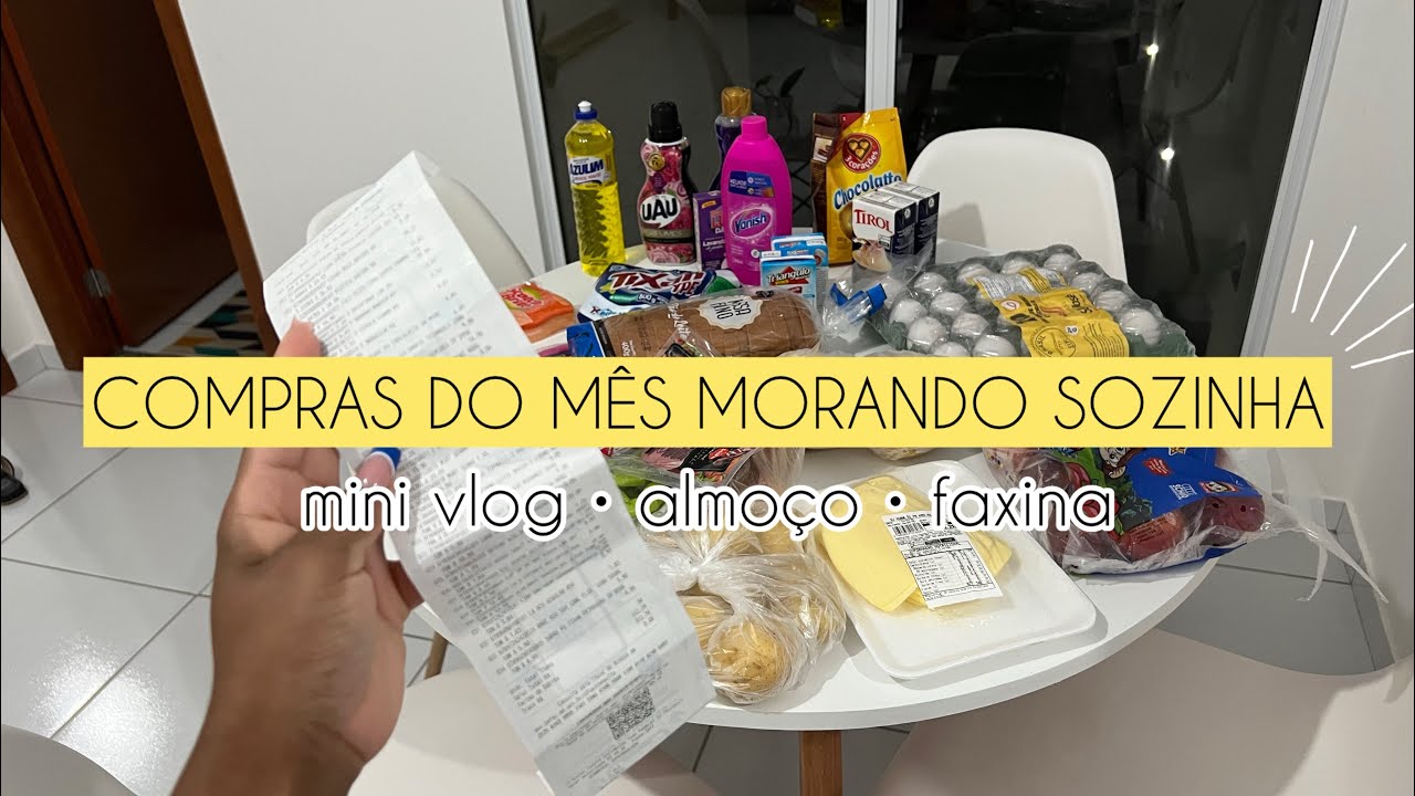 COMPRAS DO MÊS MORANDO SOZINHA | recebi minha mãe e minha vó em casa + fiz almoço especial ❤️