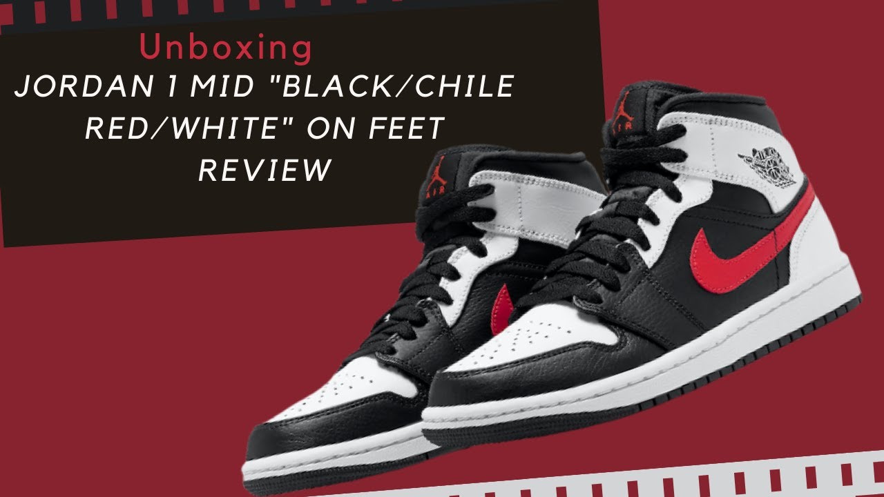 Jordan 1 Mid Chile Red On Feet Review/ Unboxing