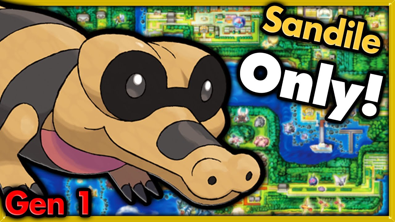 Can I Beat Pokemon Yellow with ONLY Sandile? 🔴 Pokemon Challenges ► NO ITEMS IN BATTLE