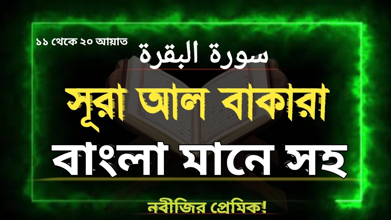 সূরা বাকারা (আয়াত ১১-২০) | হৃদয় ছোঁয়া তিলাওয়াত ও অর্থ | নবীজির প্রেমিক | Nabijir premik 
