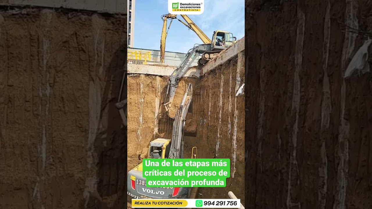 Una de las etapas m&aacute;s cr&iacute;ticas del proceso de excavaci&oacute;n profunda  #excavacion #limpiezadeterreno