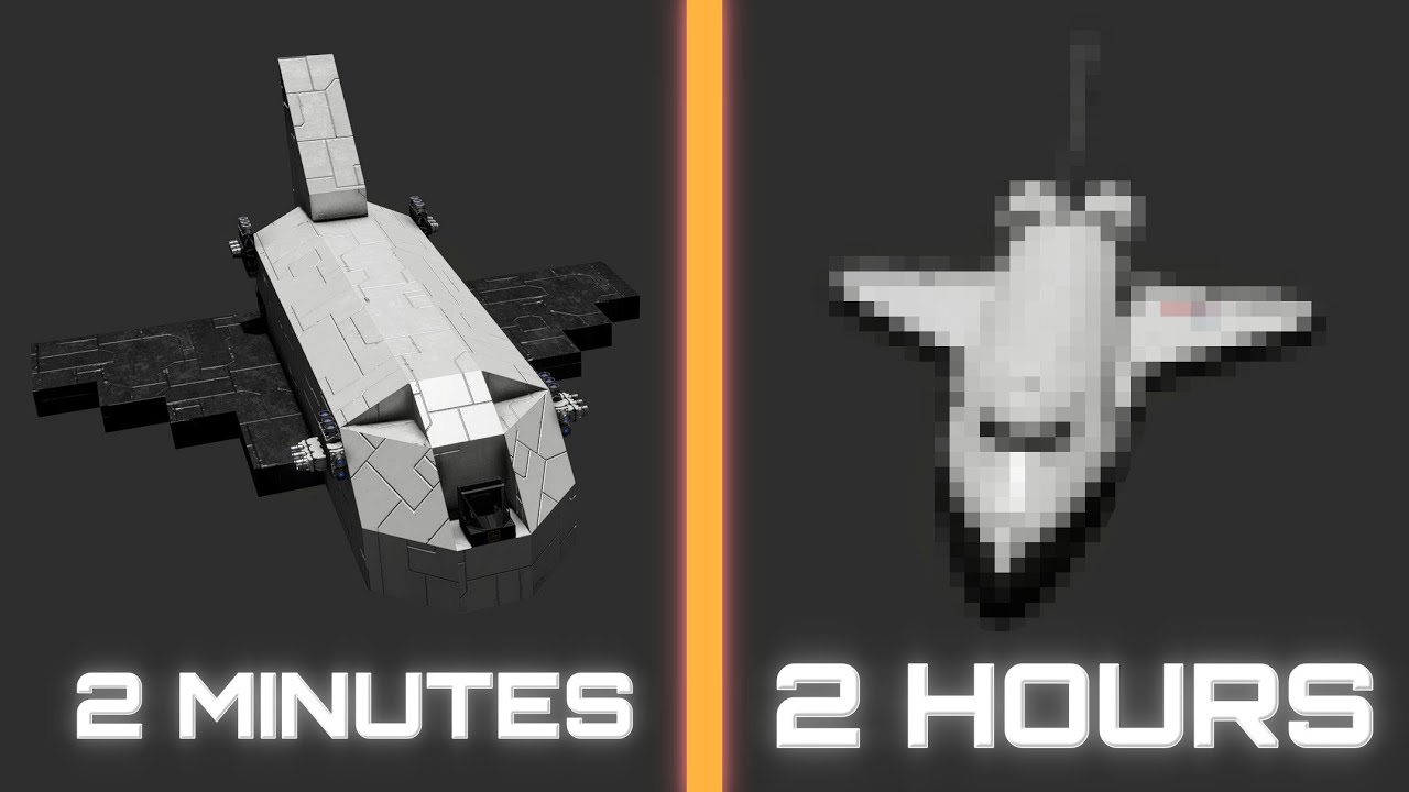 Создание космического шаттла за 2 минуты, 20 минут и 2 часа | Задание для Space Engineers 2