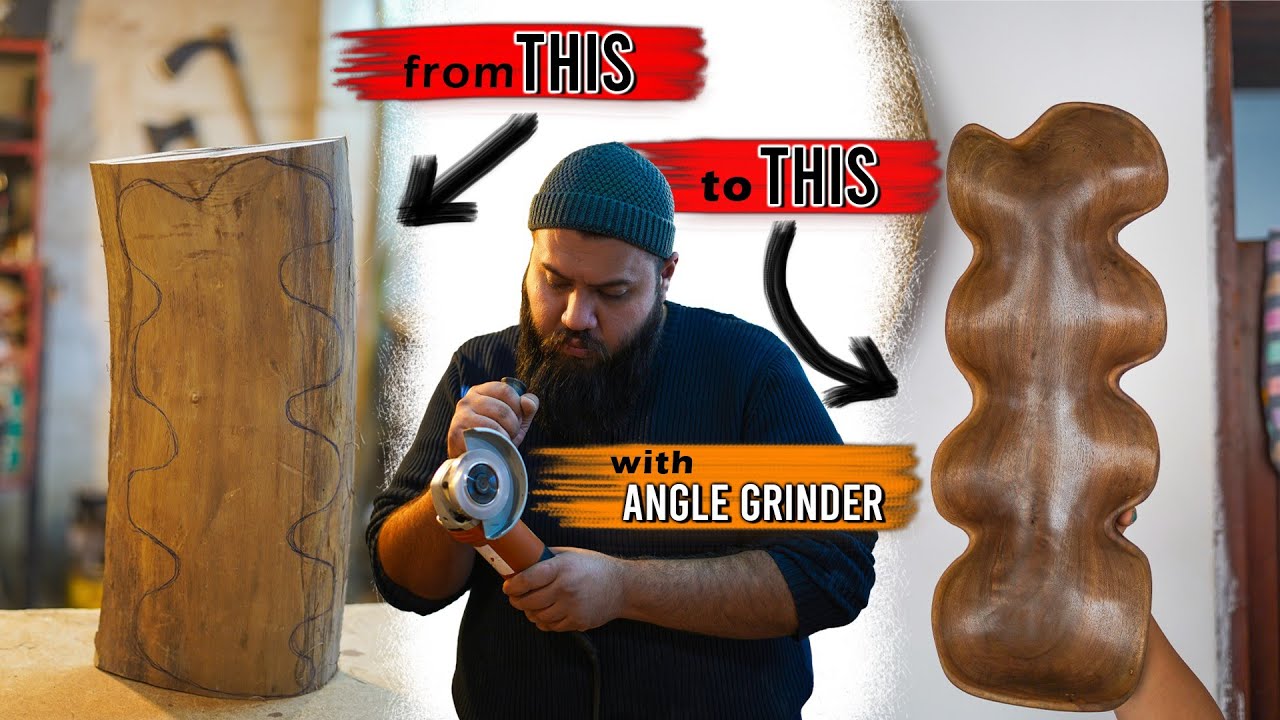 Carving a Beautiful Walnut Dish with an Angle Grinder