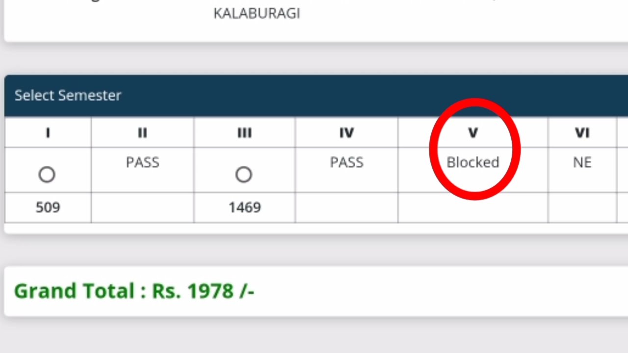 5th semester exam fees blocked || Reasons and solutions to student portal gulbarga university CBCS.