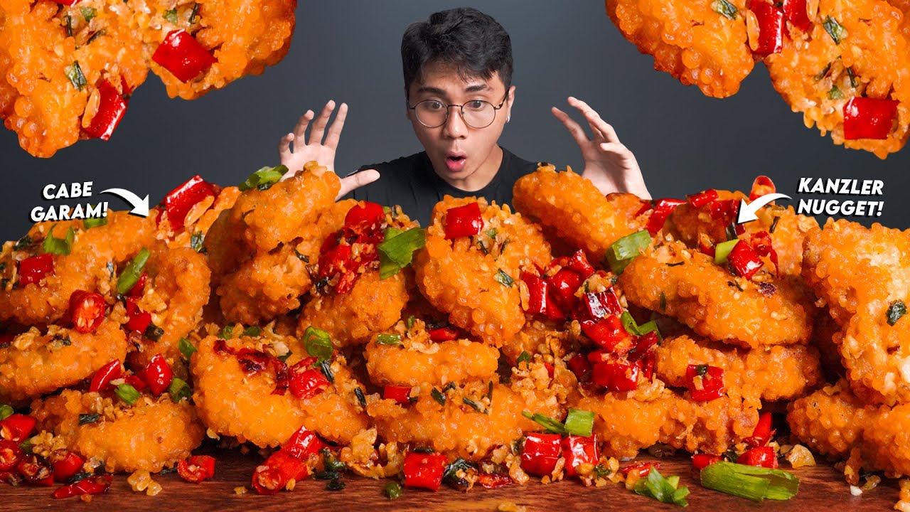 BIBIR DOWER!! MUKBANG 2 KG NUGGET CABE GARAM YANG VIRAL!! PAKE 100 CABE!!🥵