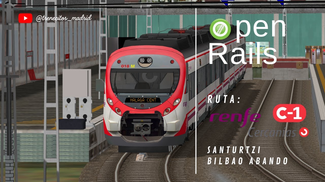 Línea C-1 Santurtzi-Bilbao Abando en una Civia 464 Alstom - Open Rails