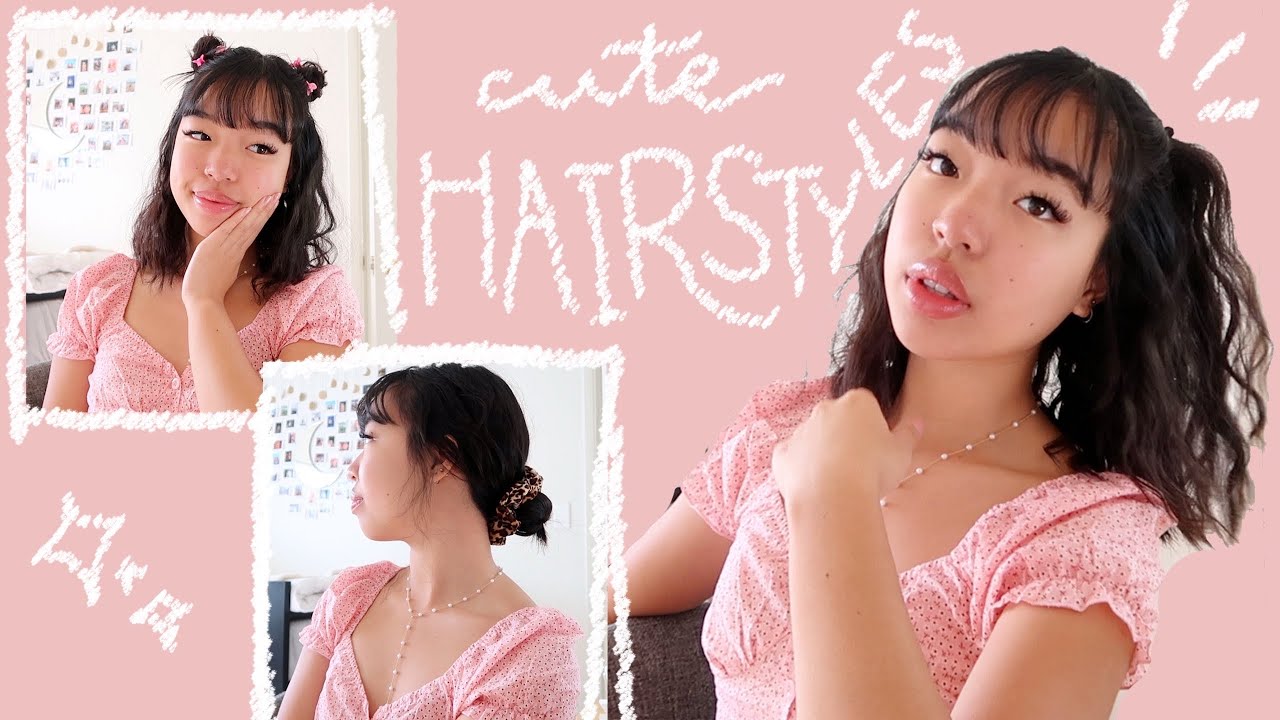 CUTE &rsquo;n&rsquo; EASY 90s inspired hairstyles 🦋 how i style my bangs