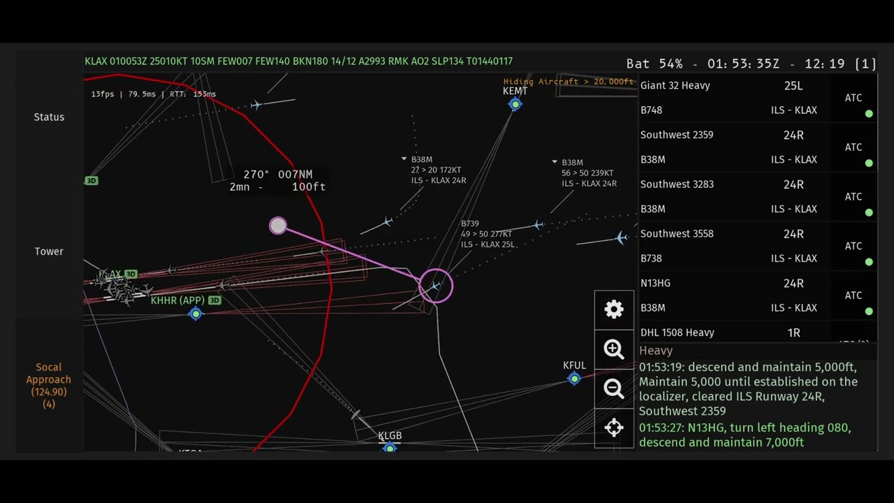 #infiniteflightatc - Los Angeles Approach | Expert Server