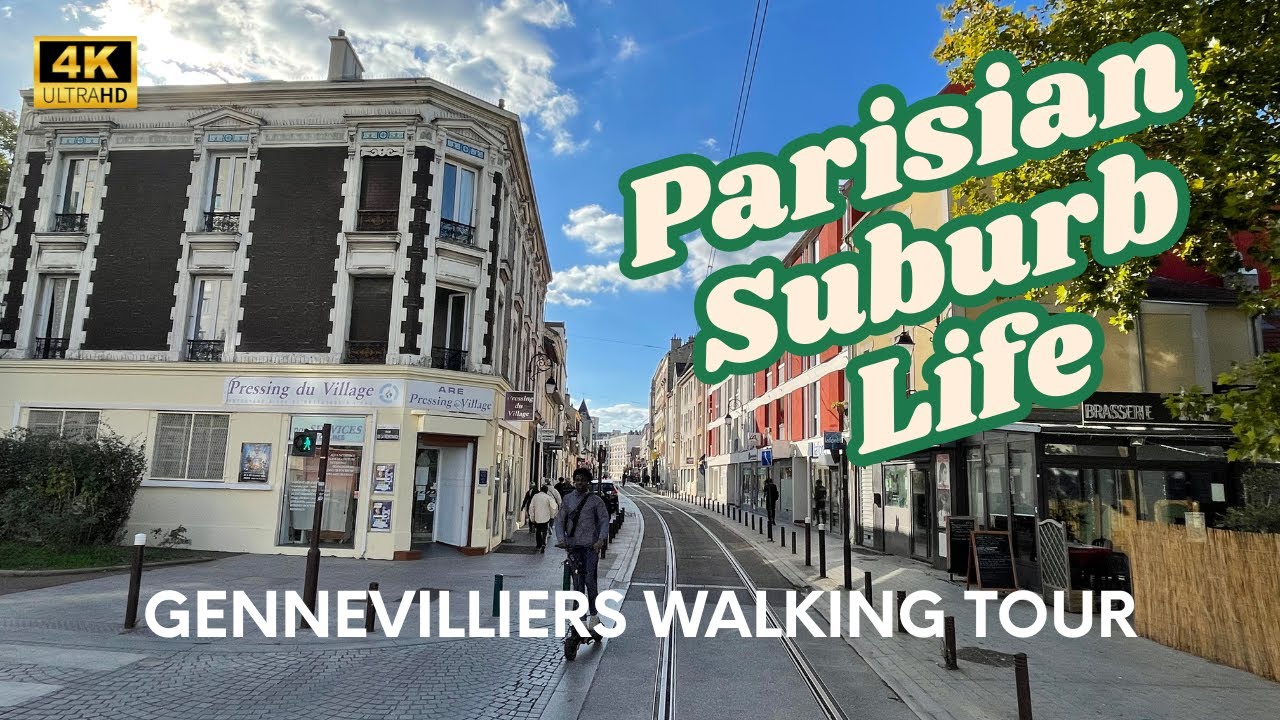 [4K] Gennevilliers Paris Walking Tour: Life in Banlieue | Les Agnettes, Village, Cité Jardin
