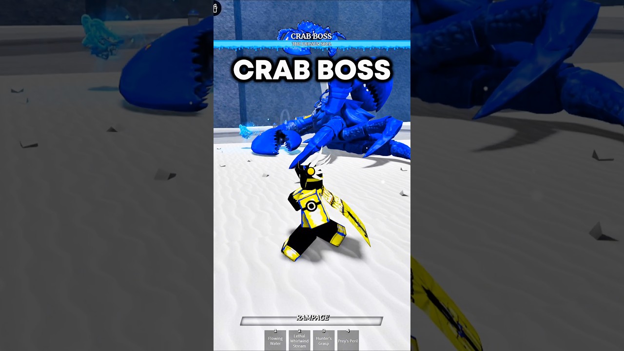Frozen Crab Boss & Frozen Weakest Dummy in TSB 💀 #tsb #thestrongestbattlegrounds #tsbg #weakestdummy