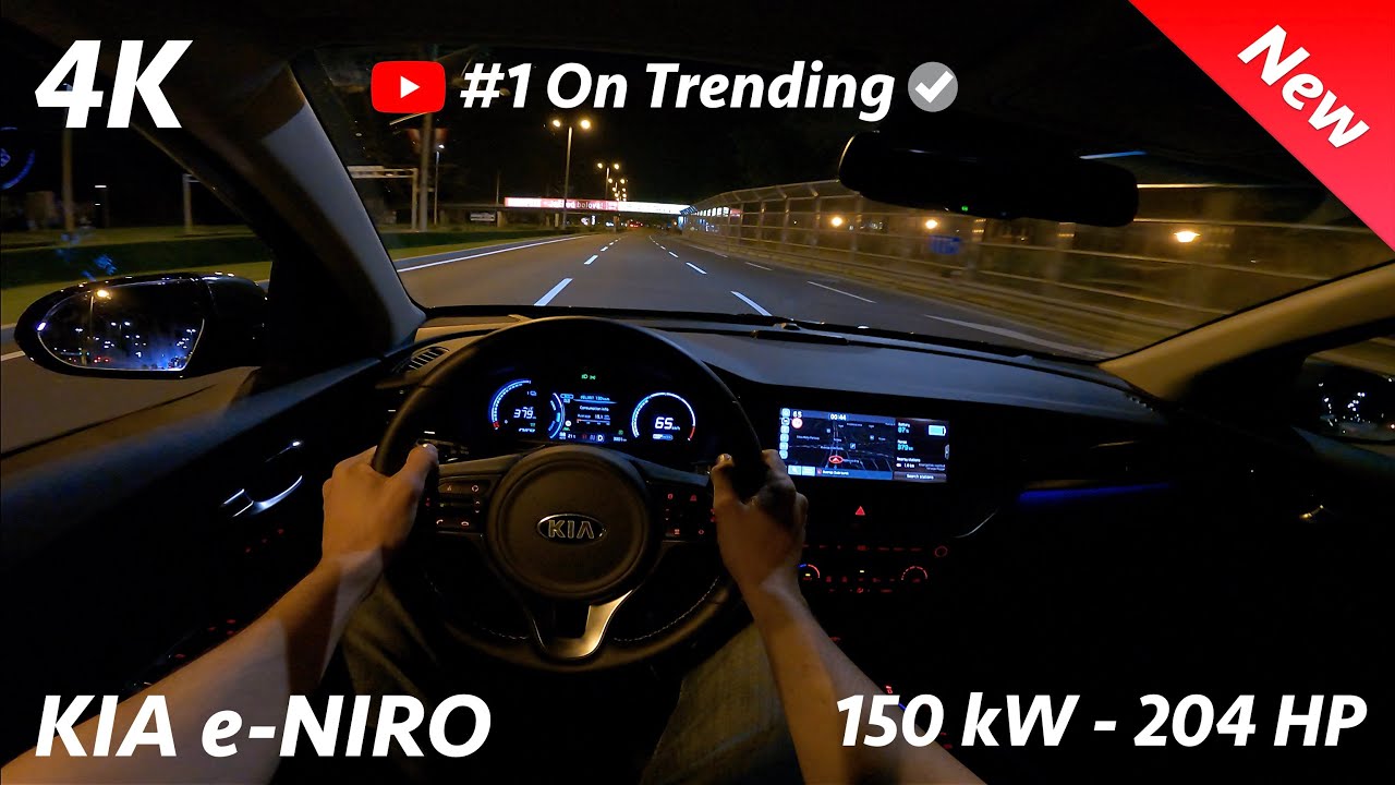 KIA e-Niro 2021 - Ночной POV и полный обзор в 4K | Тест светодиодных фар, реальный диапазон