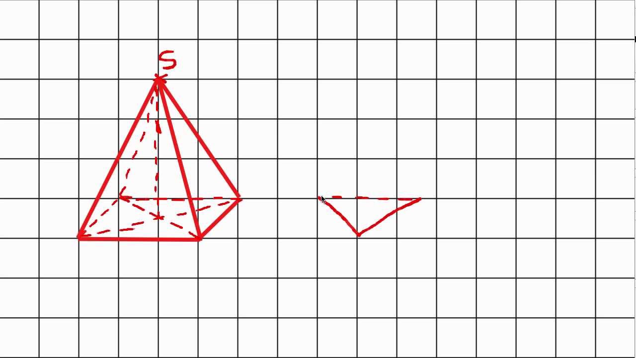 Tracé d'une pyramide en perspective cavalière