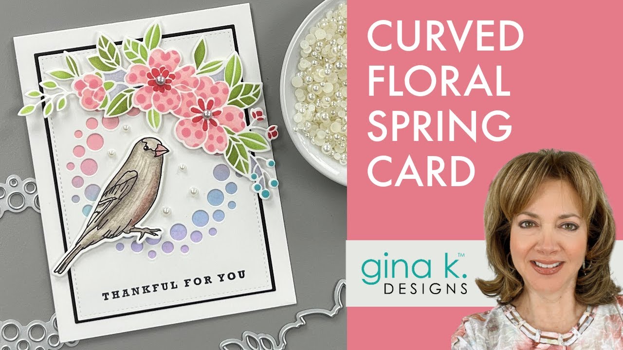Curved Floral Spring Card