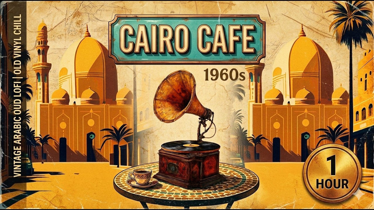 Cairo 1964 — Vintage Arabic Cafe Lofi | Old Cairo Night Ambience (1 Hour)