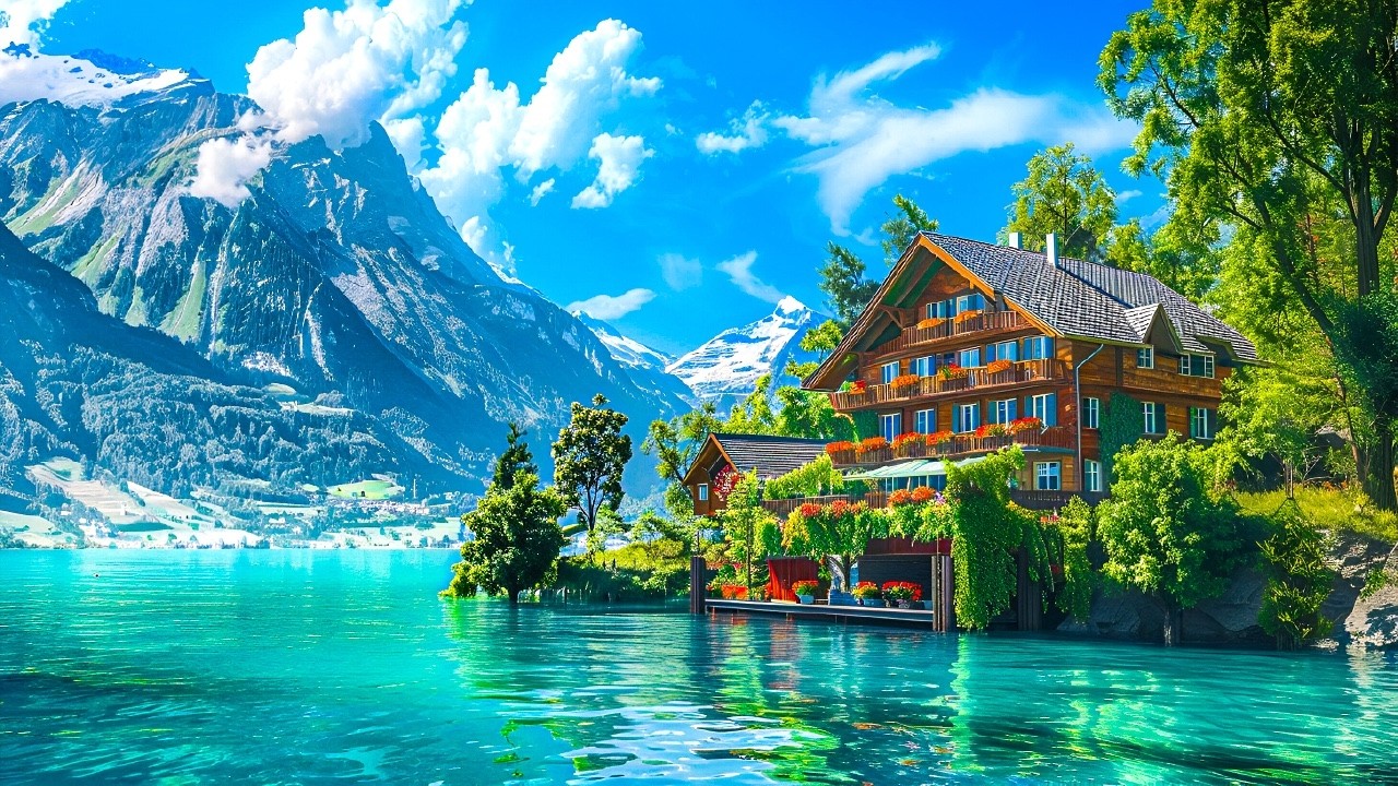 Небесная прогулка по Бриенцу, самой красивой швейцарской деревне 🇨🇭 Швейцария 4K