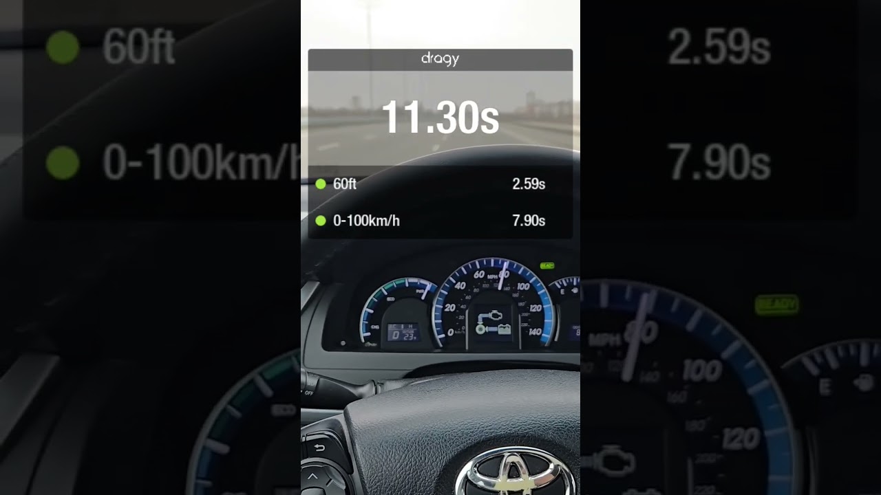 Toyota Camry 2013 2.5L Hybrid 0-100 1/4 dragy