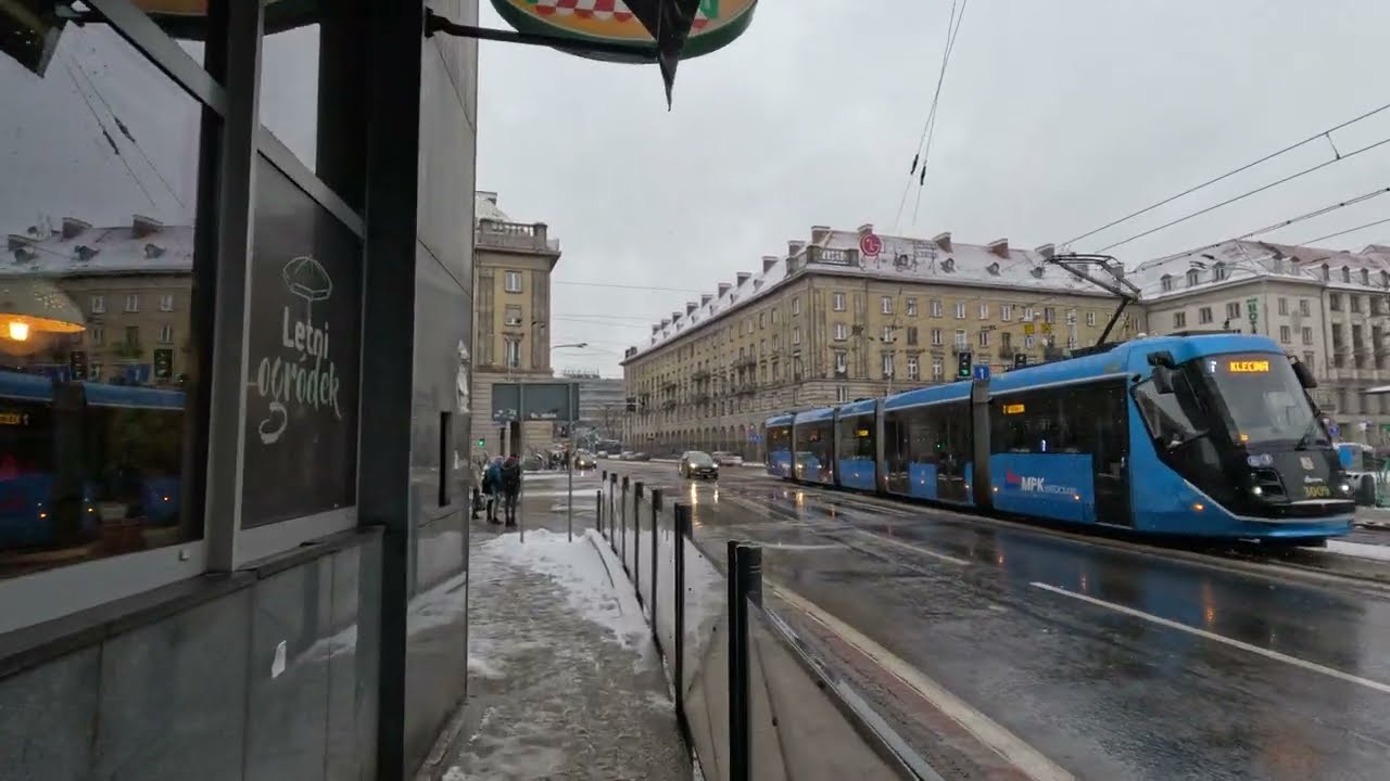 Winter walk in the city of Wrocław, POLAND