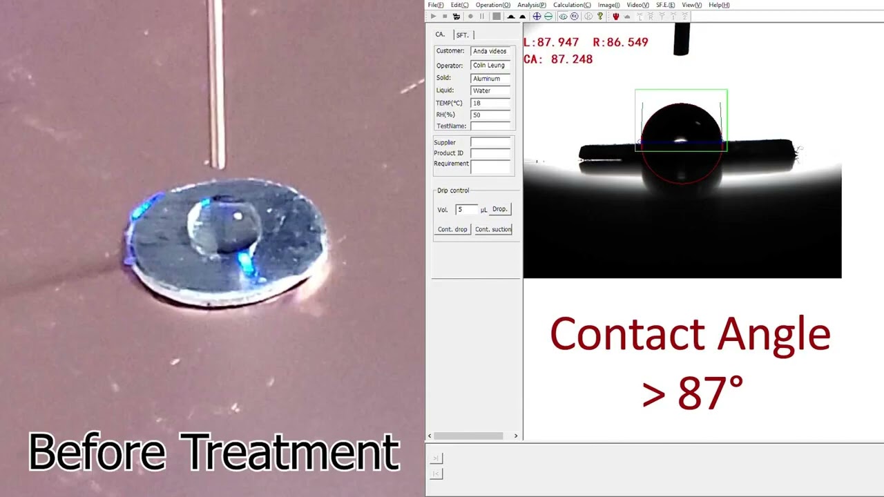 Anda Atmospheric Plasma Treatment on Aluminum