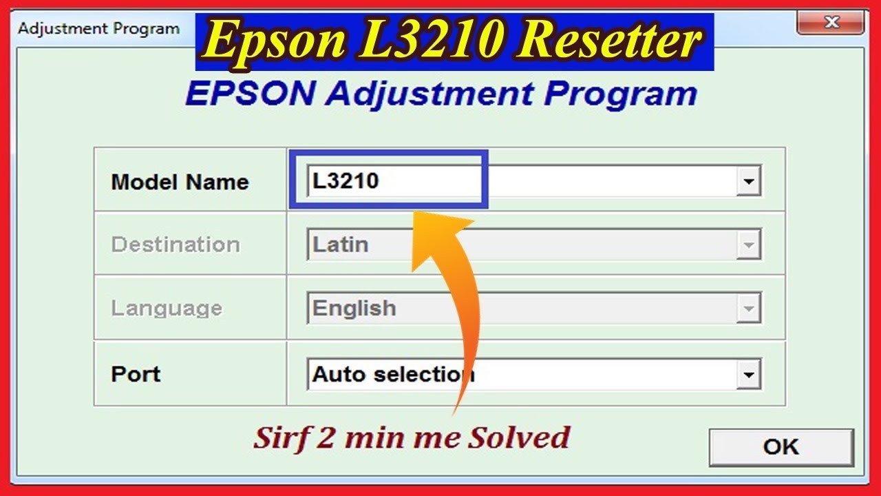 Epson L3210 Red light Blinking Problem Solution Software Download