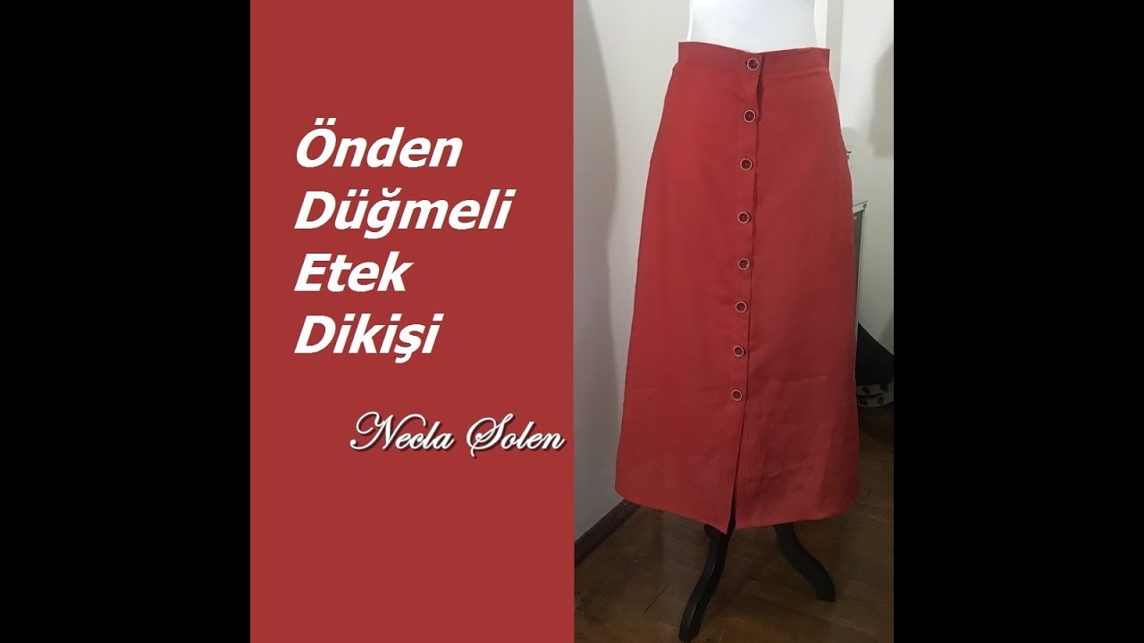 NECLA ŞÖLEN | ÖNDEN DÜĞMELİ ETEK DİKİŞİ