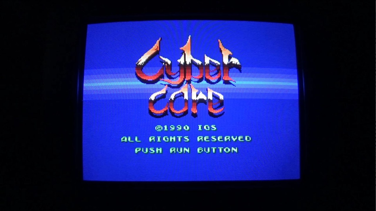 Cyber Core  - 1CC No Death - PC Engine CRT Gaming (15khz setup)