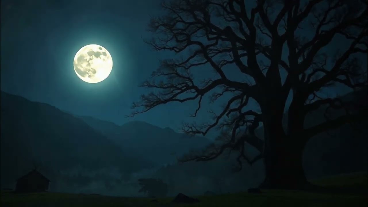 Owl Echoes Under the Full Moon | Relaxing Night Forest Ambience