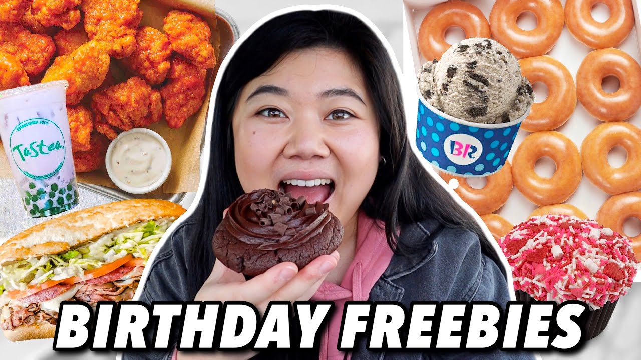 ONLY EATING FREE BIRTHDAY FOOD FOR 24 HOURS! 🥳 Birthday Freebies 2023
