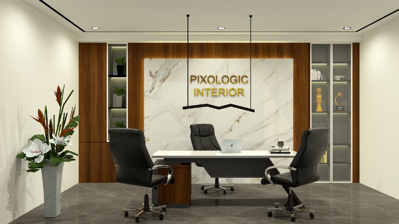 A Modern Office Interior Design | Office Cabin Design | Pixologic interior