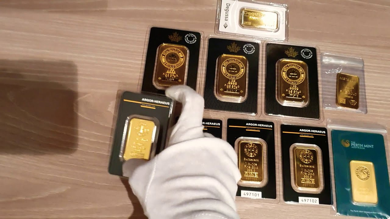 Varieties of 1 troy oz gold bar