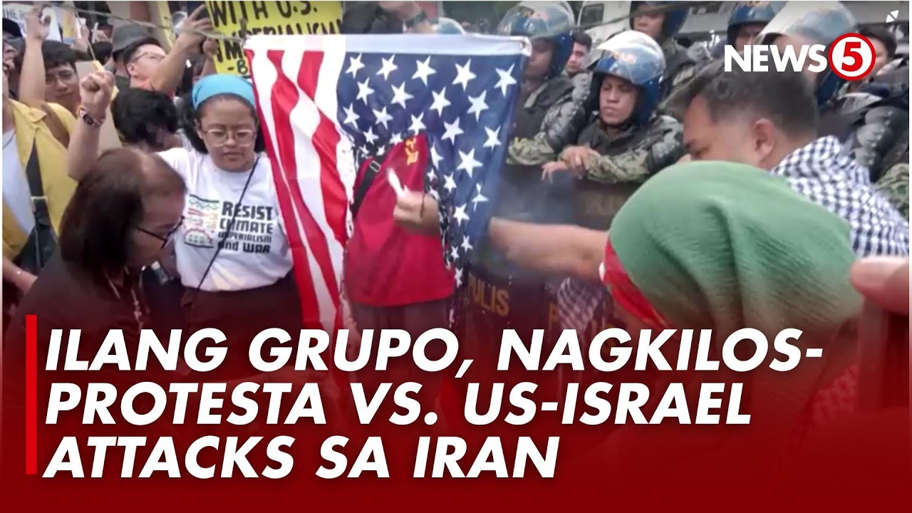 Filipino activists burn US flag in condemnation of US-Israel attacks on Iran