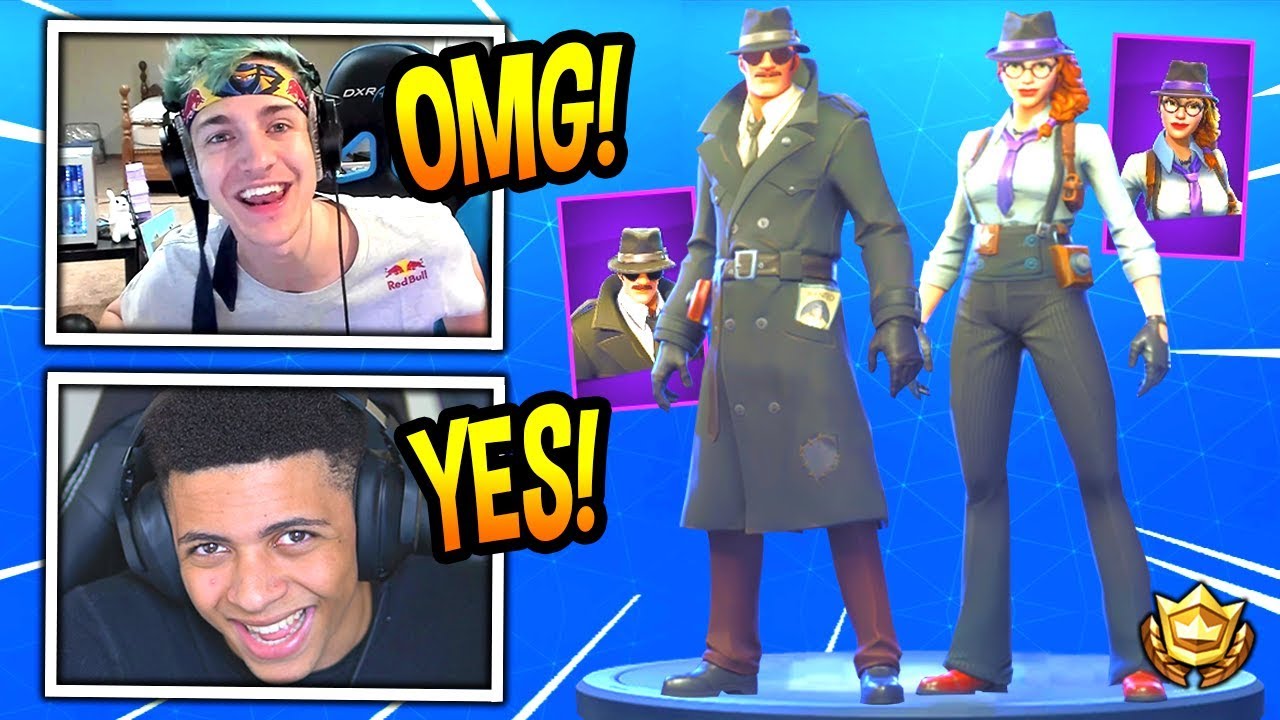 NINJA & MYTH REACT TO *NEW* DETECTIVE SKINS! (SLEUTH, GUMSHOE & NOIR) + CAR GLIDER
