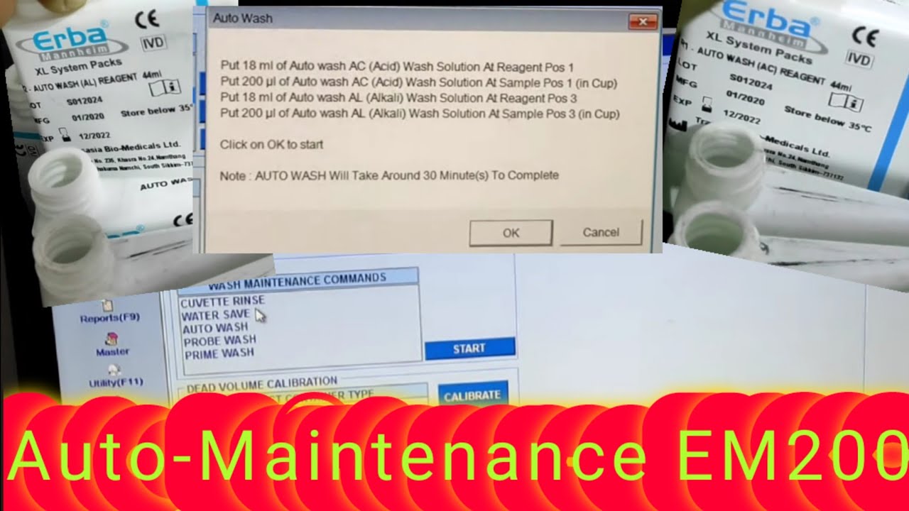 ACID ALKALI WASH | EM200 | AutoWash | Weekly AutoMaintenance |Fully Biochmistry AnlyZer | LABOeXPERT