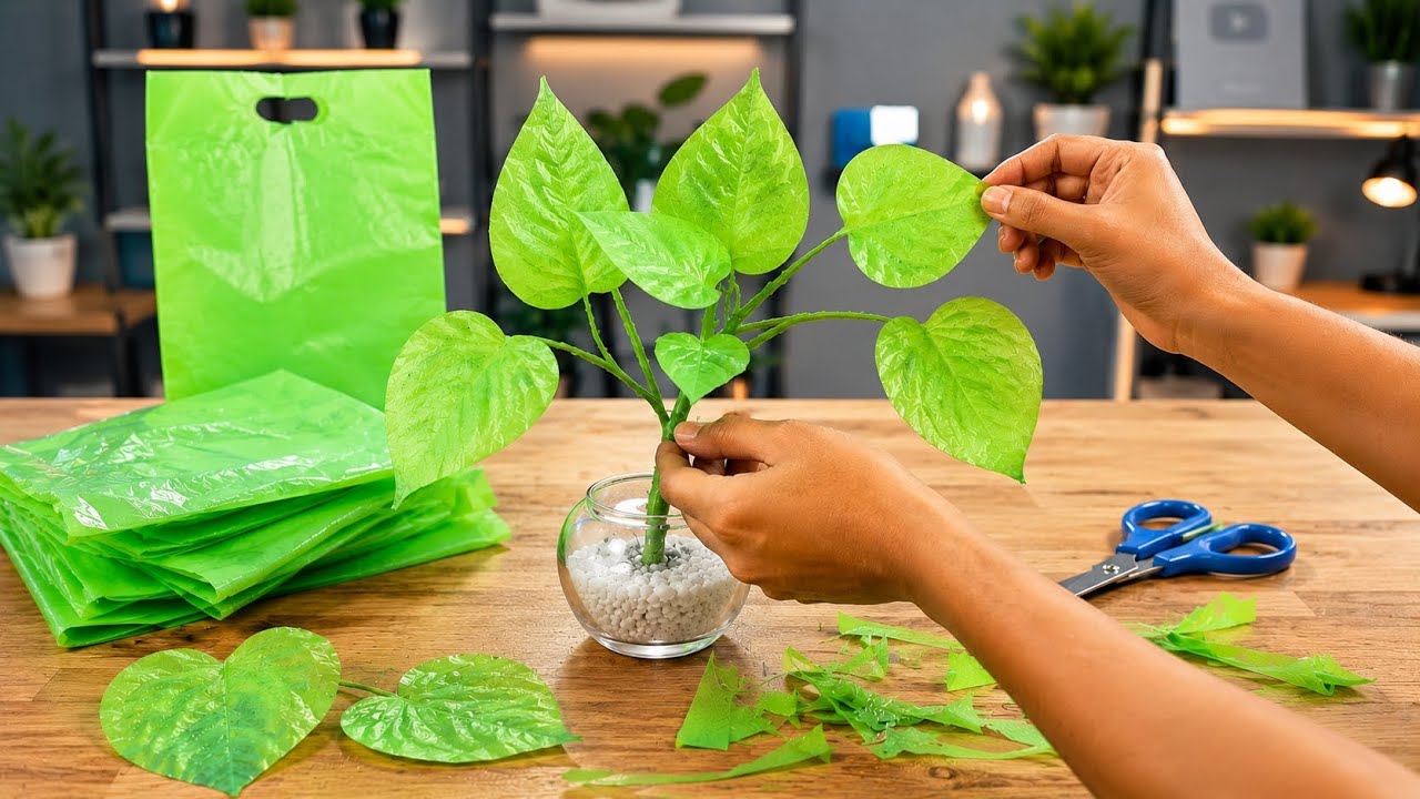 I Made a Beautiful Plant From Plastic Bags - It Looks Incredibly Real - Easy DIY Craft