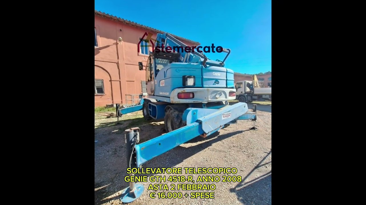 SOLLEVATORE TELESCOPICO GENIE GTH 4518-R, ANNO 2008ASTA 2 FEBBRAIO € 16.000 + SPESE 