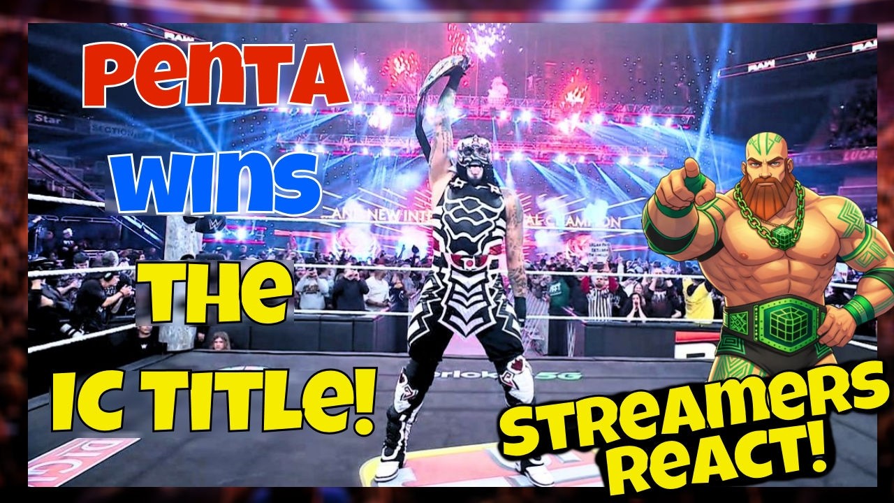 Реакция стримеров! Пента побеждает в межконтинентальном чемпионате! #wwe #wweraw #wrestling