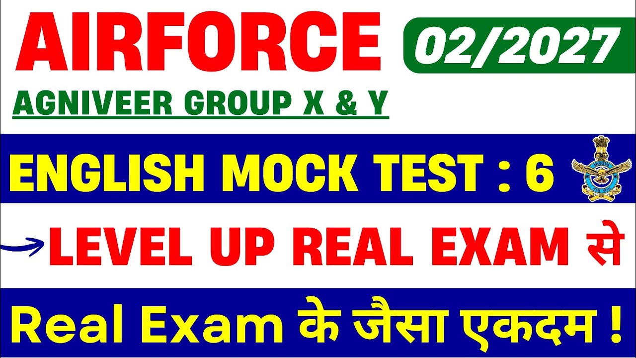 Airforce Group XY English Mock Test 6 | Airforce Agniveer English Practice Set 02/2027