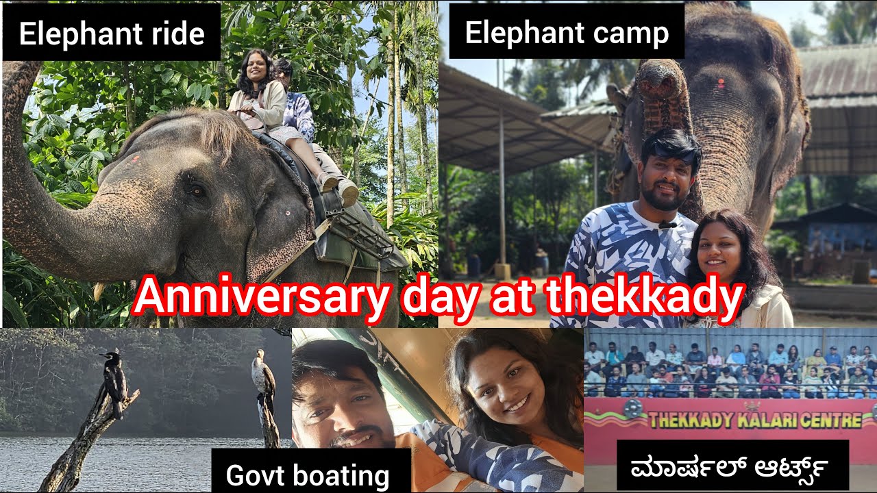 3rd day of Kerala series at Thekkady ❤️/our anniversary day/Elephant ride/boating/Marshal art