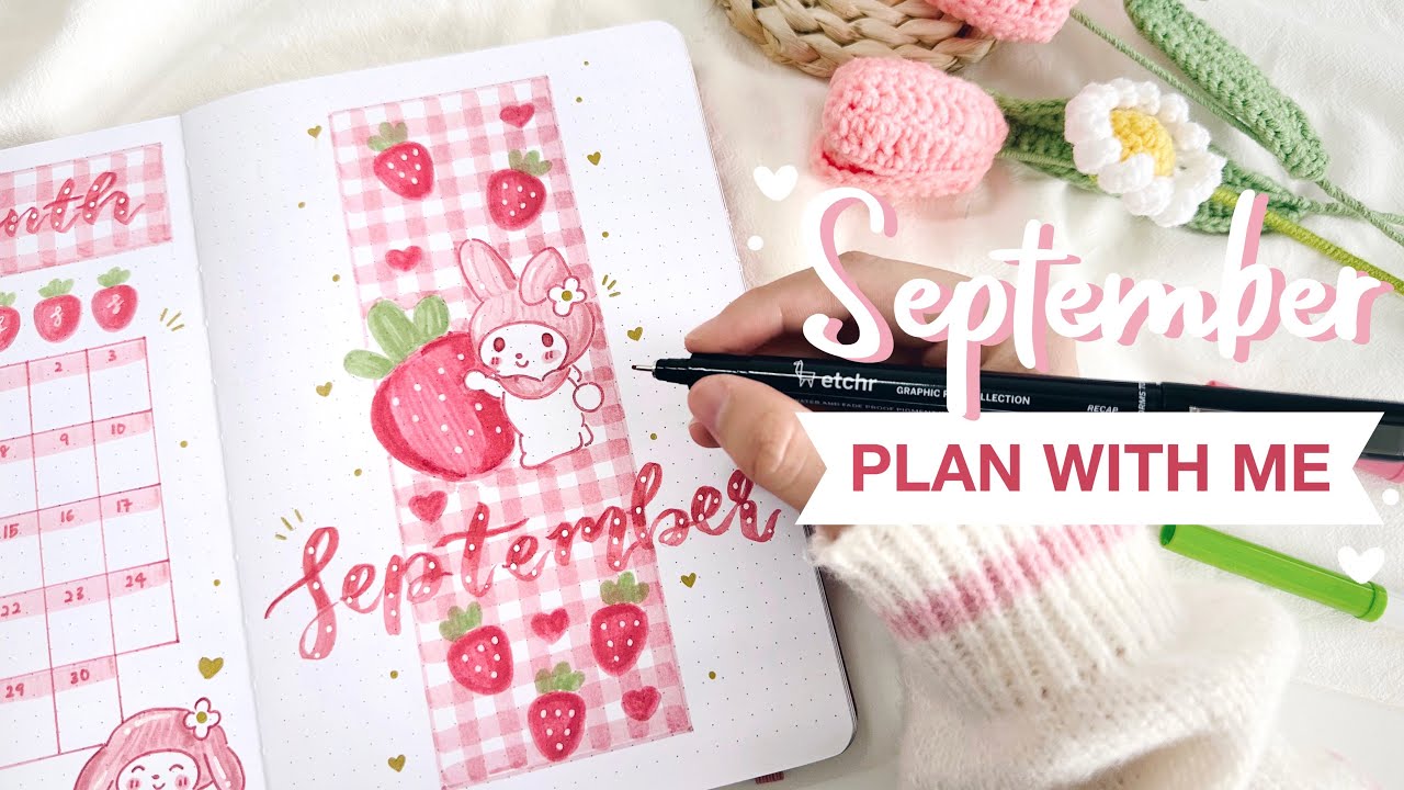 🍓 plan with me // september 2023 bullet journal setup