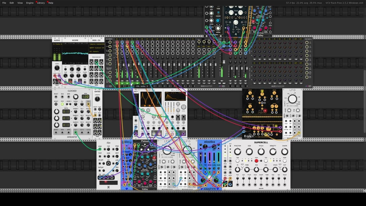 Sines and Reverb - Modular Synthesis session (VCV Rack)