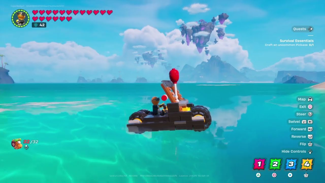 Test driving a new vehicle / boat / aircraft I made in lego fortnite