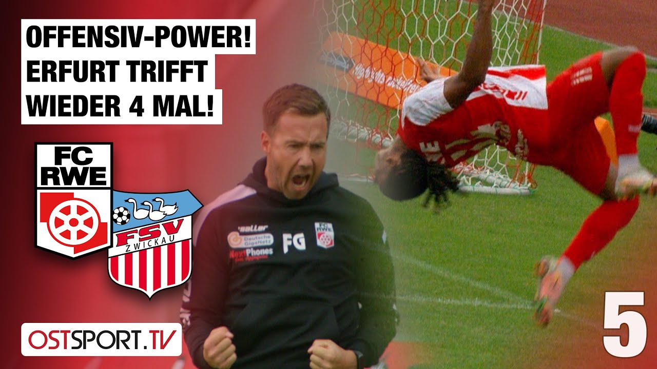 Zum 3. Mal 4 Treffer! RWE Tabellenführer: Rot-Weiß Erfurt - FSV Zwickau 4:1 | Regionalliga Nordost