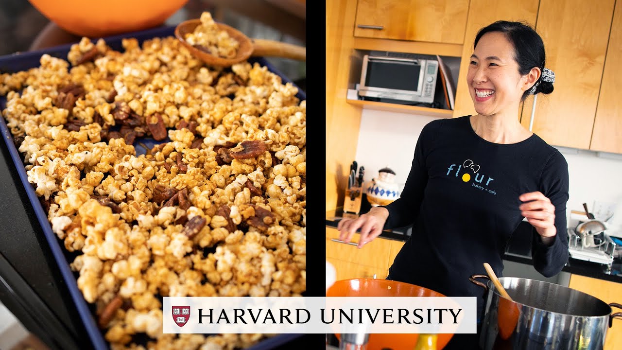 Making sticky bun popcorn at home with Joanne Chang