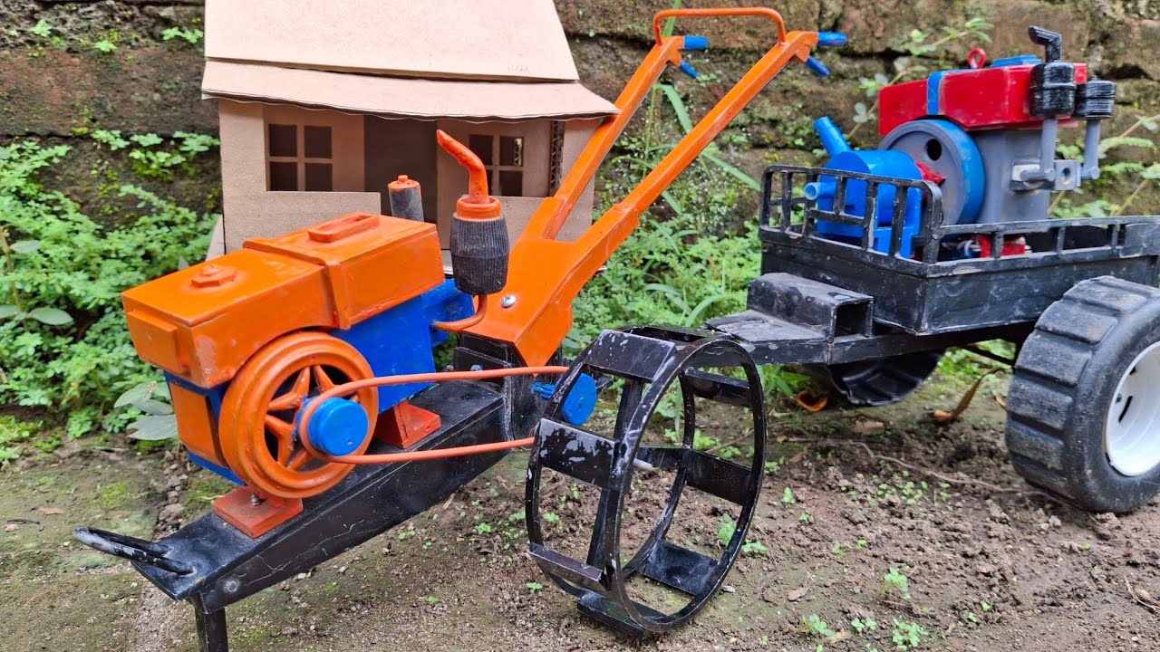 Traktor sawah menuju lahan membajak terguling lagi || pompa ait sawah@Tractor2482 