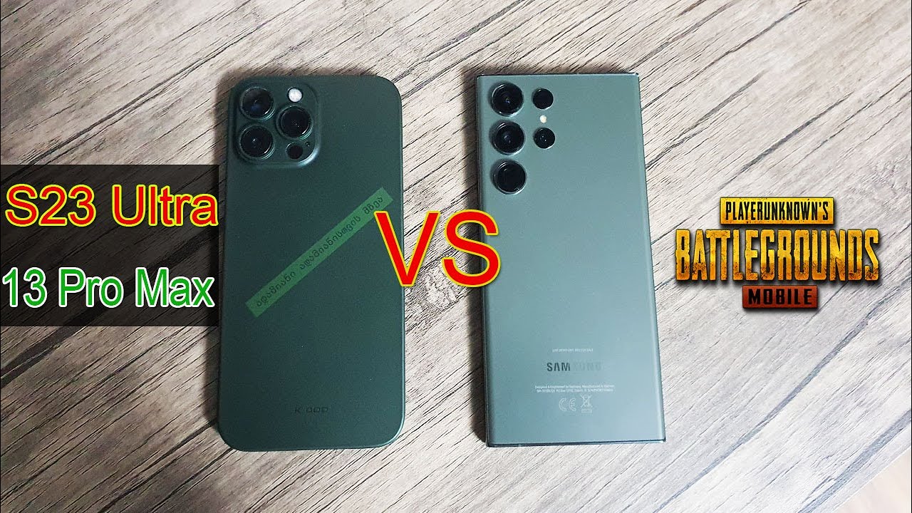 Samsung S23 Ultra vs 13 Pro Max PUBG MOBILE speed test and gameplay