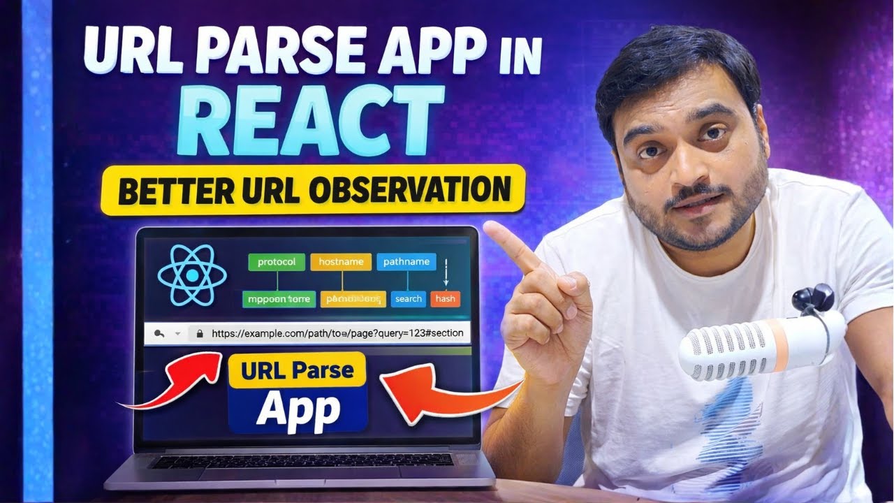 Day-71/100 Building React URL Parser App || React NextJS Tutorial for Beginners in Hindi