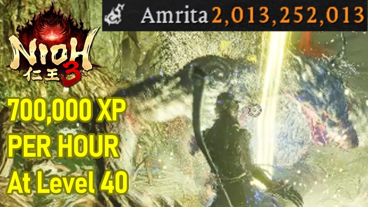 ULTRA FAST 700,000 XP PER HOUR Mid Game Amrita Farm LVL 40, Nioh 3 Level up XP Farming